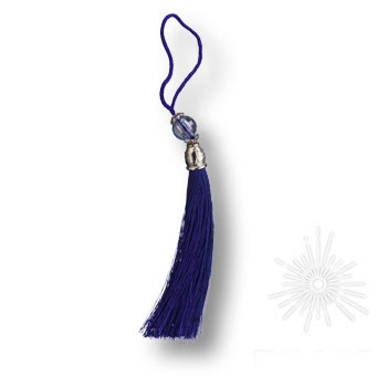 Кисточки для мебельных ручек TASSEL-10-SAKS-COLOR, цвет Синий, отделка Хром, 150 мм
