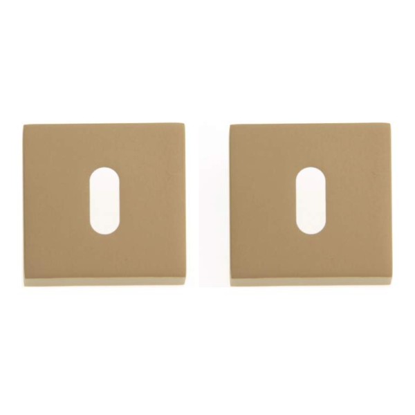 Дополнительные розетки для замка с межкомнатным ключом Накладка Cab квадратная золото матовое (FIXA), материал Замак, отделка Золото, 50*50 мм