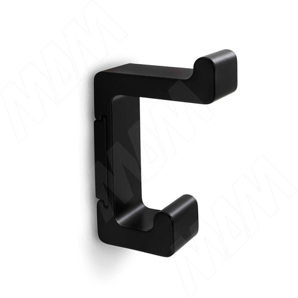 Крючок HK.13.BLM, материал Замак, цвет Чёрный, отделка Черный, 90*25*60 мм