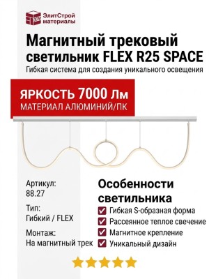 Магнитный трековый светильник FLEX R25 SPACE 88.27 W 7000