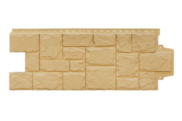 Фасадные панели Grand Line, Крупный камень Classic, Цвет: Песочный.