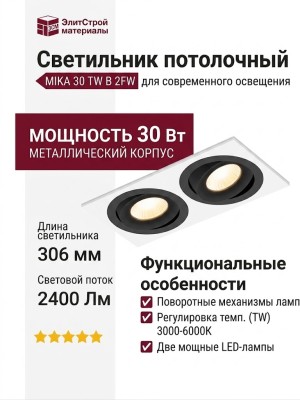 Светильник потолочный MIKA 30 TW B 2FW