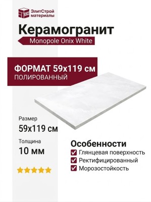 Monopole Onix White 59x119 002114