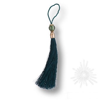 Кисточки для мебельных ручек TASSEL-60-DARK-GREEN, цвет Зелёный, отделка Золото, 150 мм