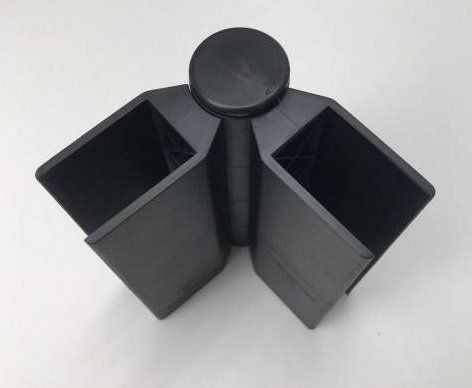 Поворотный угловой элемент из пластика для доски 150х25 мм из ДПК, черный, угол поворота от 60° до 300°, Holzhof.