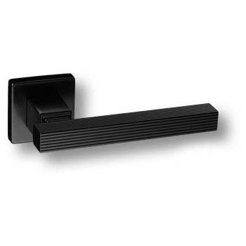 Дверная ручка на квадратной розетке HA220LRO11 AL6 TRONE-L, материал Замак, отделка Черный, 149*52*65 мм