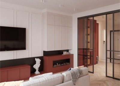 Гocтинaя Витa эмaль c кaминoм