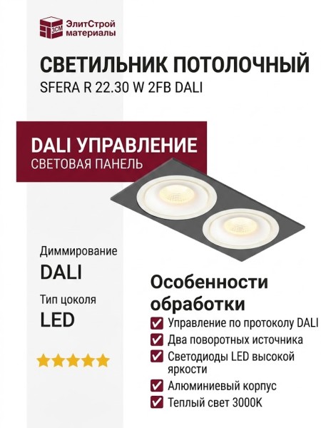 Светильник потолочный SFERA R 22.30 W 2FB DALI