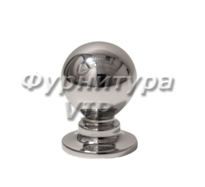 Ручка кнопка OLIMPOS-08 25 мм хром, материал Латунь, отделка Хром, 35*d=25 мм