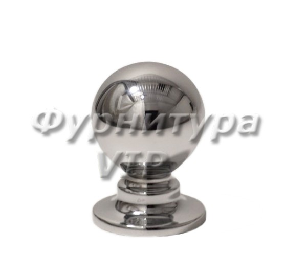 Ручка кнопка OLIMPOS-08 25 мм хром, материал Латунь, отделка Хром, 35*d=25 мм