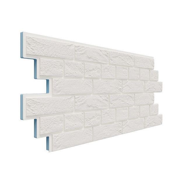 Фасадная термопанель Доломит Венецианский кирпич 20 мм Белоснежный