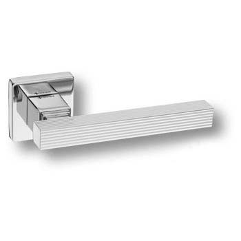 Дверная ручка на квадратной розетке HA220LRO11 CR TRONE-L, материал Замак, отделка Хром, 149*52*65 мм