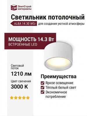 Светильник потолочный ALBA 14.30 WGr
