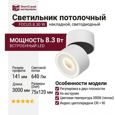 Светильник потолочный FOCUS 8.30 W