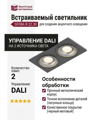 Светильник потолочный SFERA R 22.30 BS 2FB DALI