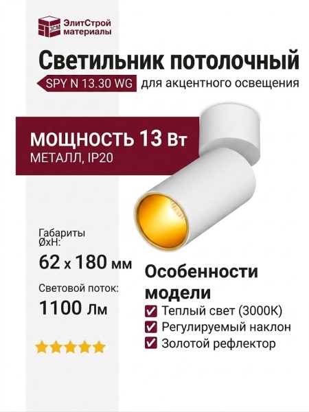 Светильник потолочный SPY N 13.30 WG