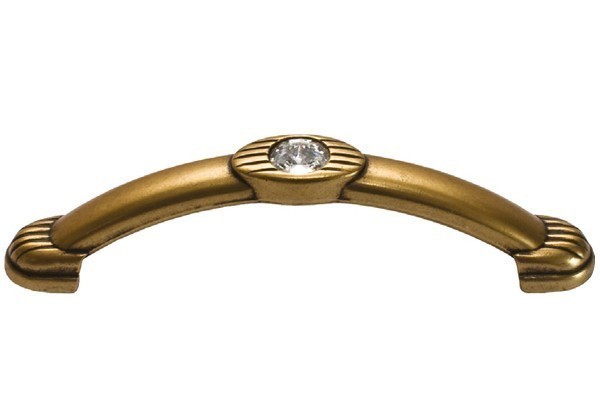 Ручка-скоба 9.1302.0096.25, материал Замак, отделка Медь Хрусталь, 110x17x29 мм