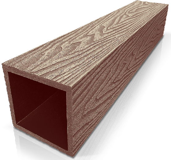 Столб ДПК 3D GardenParkett с древесной текстурой, светло-коричневый цвет