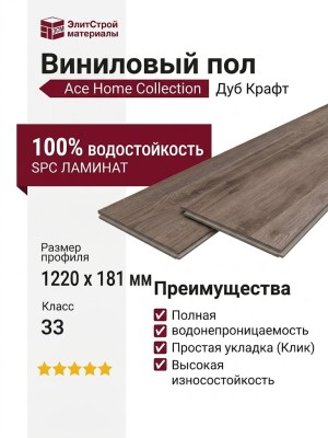 Виниловый пол Acefloor коллекция Ace Home Collection Дуб Крафт