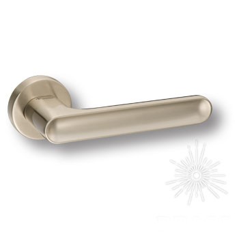 Дверная ручка на круглой розетке HA123RO12 NB BOLIVAR, материал Замак, отделка Никель