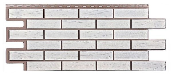 Фасадная панель T-Сайдинг, Кирпич Саман Белый