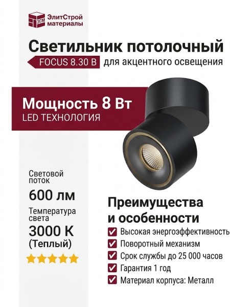 Светильник потолочный FOCUS 8.30 B