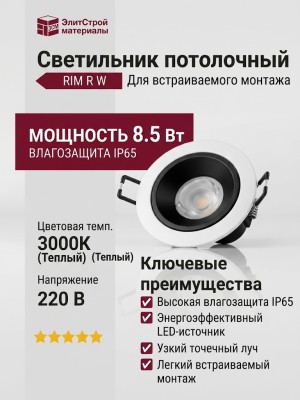 Светильник потолочный RIM R W