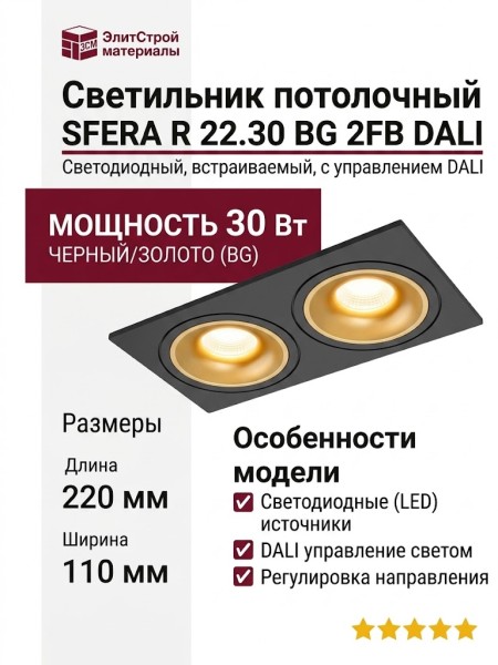 Светильник потолочный SFERA R 22.30 BG 2FB DALI