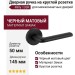 Дверная ручка на круглой розетке 133R Milly Черный матовый (50PVC), материал Замак, цвет Чёрный, отделка, 145*50 мм