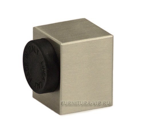 Ограничитель квадратный напольный "ZEN" 200301 NS, материал Латунь, отделка Никель, 28*28*35 мм