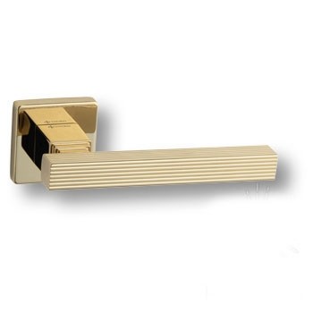 Дверная ручка на квадратной розетке HA220LRO11 GL TRONE-L, материал Замак, отделка Золото, 149*52*65 мм