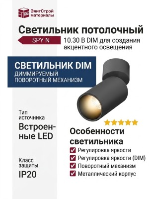 Светильник потолочный SPY N 10.30 B DIM