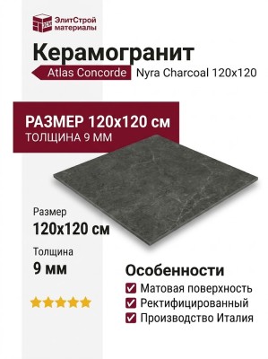Atlas Concorde Italy Nyra Charcoal 120x120 HCQ2