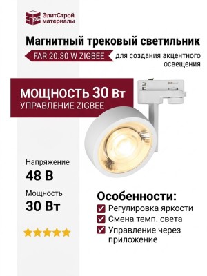 Магнитный трековый светильник FAR 20.30 W ZIGBEE