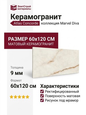 Atlas Concorde Italy Marvel Diva Ice Crystal Matt. 60x120 AX8S