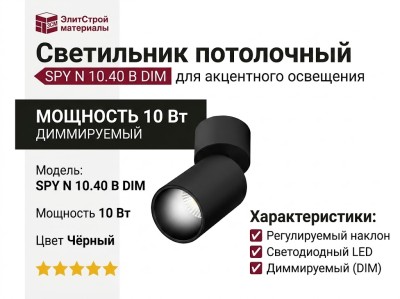 Светильник потолочный SPY N 10.40 B DIM