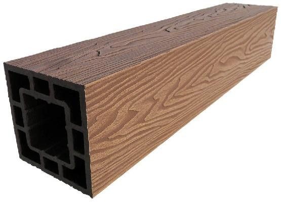 Опорный столб ДПК 3D GardenParkett с древесной фактурой, светло-коричневый