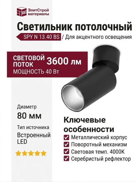 Светильник потолочный SPY N 13.40 BS