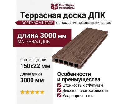 Террасная доска из ДПК VINTAGE Коричневый