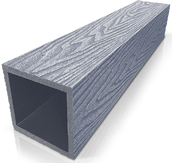 Столб ДПК 3D GardenParkett с древесной текстурой Серого цвета