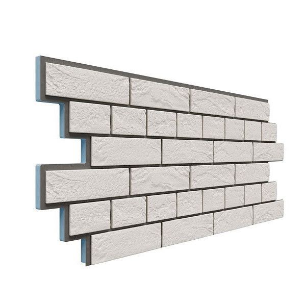 Фасадная термопанель Доломит Венецианский кирпич 20 мм Белый