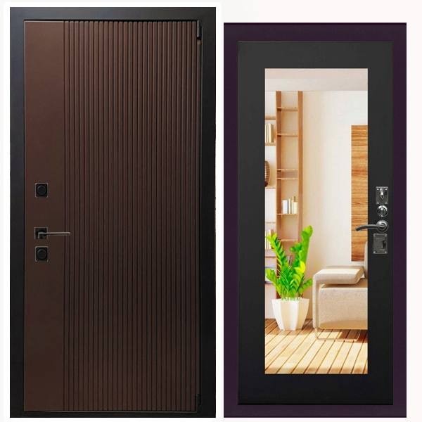 Дверь входная «Сириус», внутренняя панель НШ-9/2 ( дуб серый)