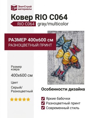 Ковер RIO C064 gray/multicolor 400x600