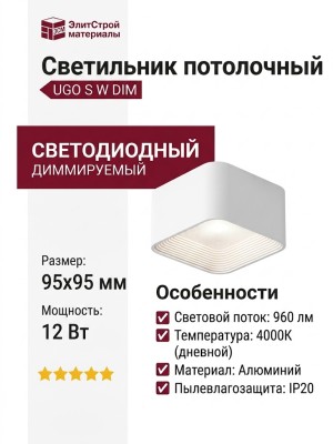 Светильник потолочный UGO S W DIM