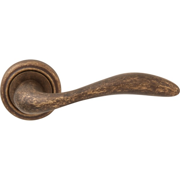 Дверная ручка на круглой розетке "LAGUNA" 132 V DAB, материал Латунь, отделка Бронза, 145*50 мм