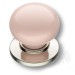 Ручка кнопка 3005-51-PINK, материал Замак Керамика, отделка Керамика Никель, 35*d=32/32 мм