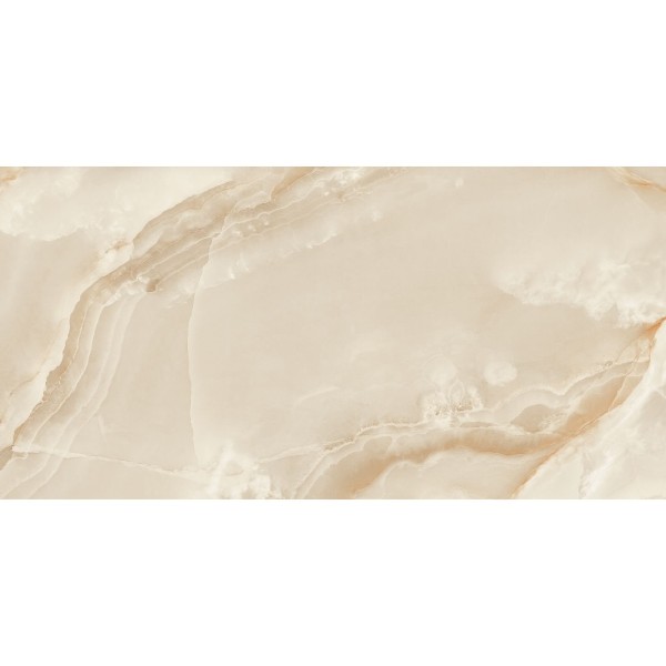 Керамогранит Maimoon Ceramica (Маймун Керамика) Glossy Onyx Volo Beige 120х60 см, глянцевый
