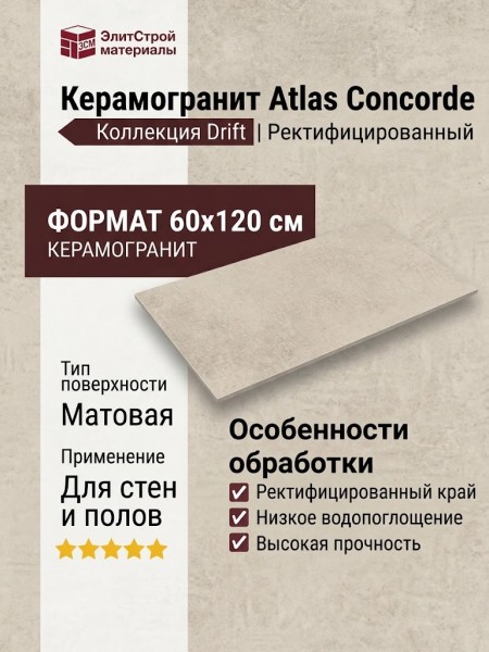 Atlas Concorde Drift White Ret 60x120 610010001443