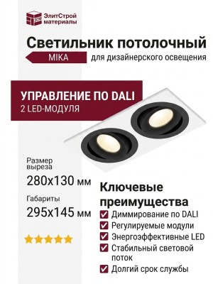 Светильник потолочный MIKA 30.30 B 2FW DALI