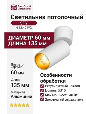 Светильник потолочный SPY N 13.40 WG